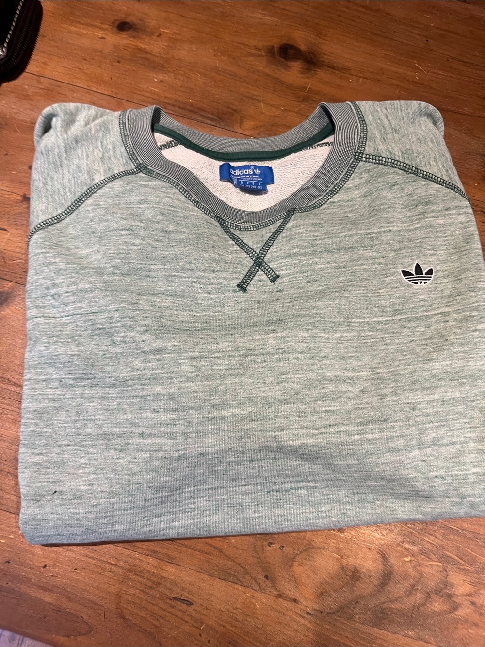 adidas Men’s Heather Sage Green Crewneck Sweatshirt